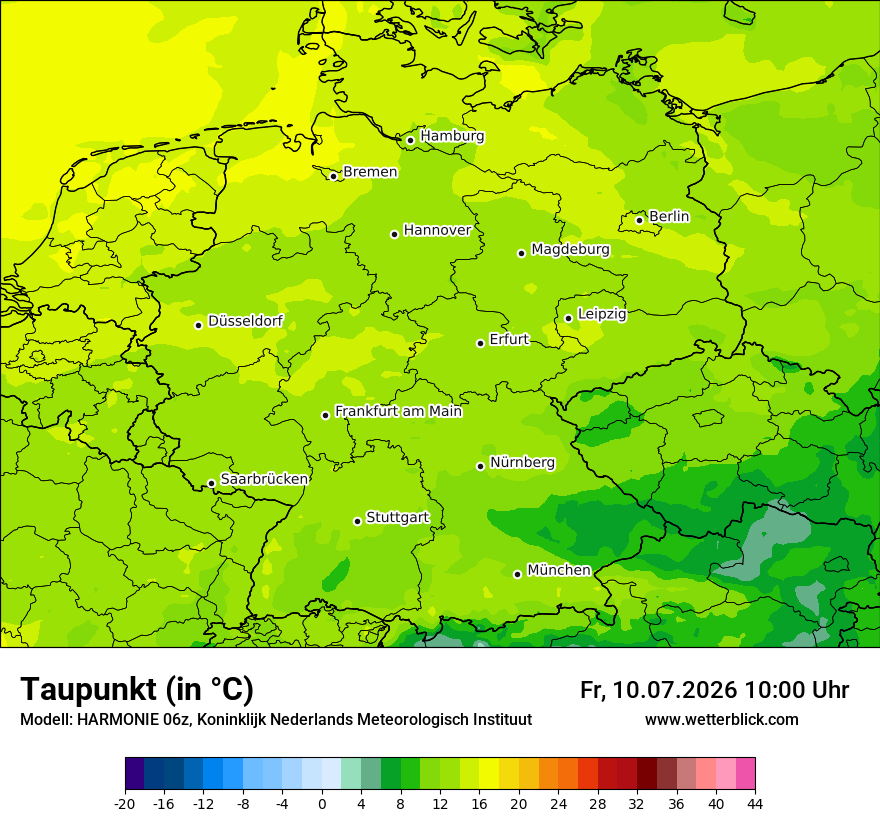 Modellkarte HARMONIE – td – deutschland