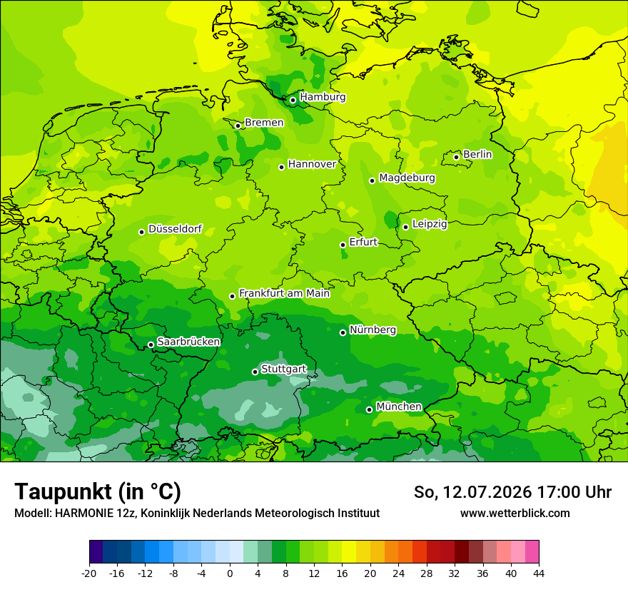 Modellkarte HARMONIE – td – deutschland