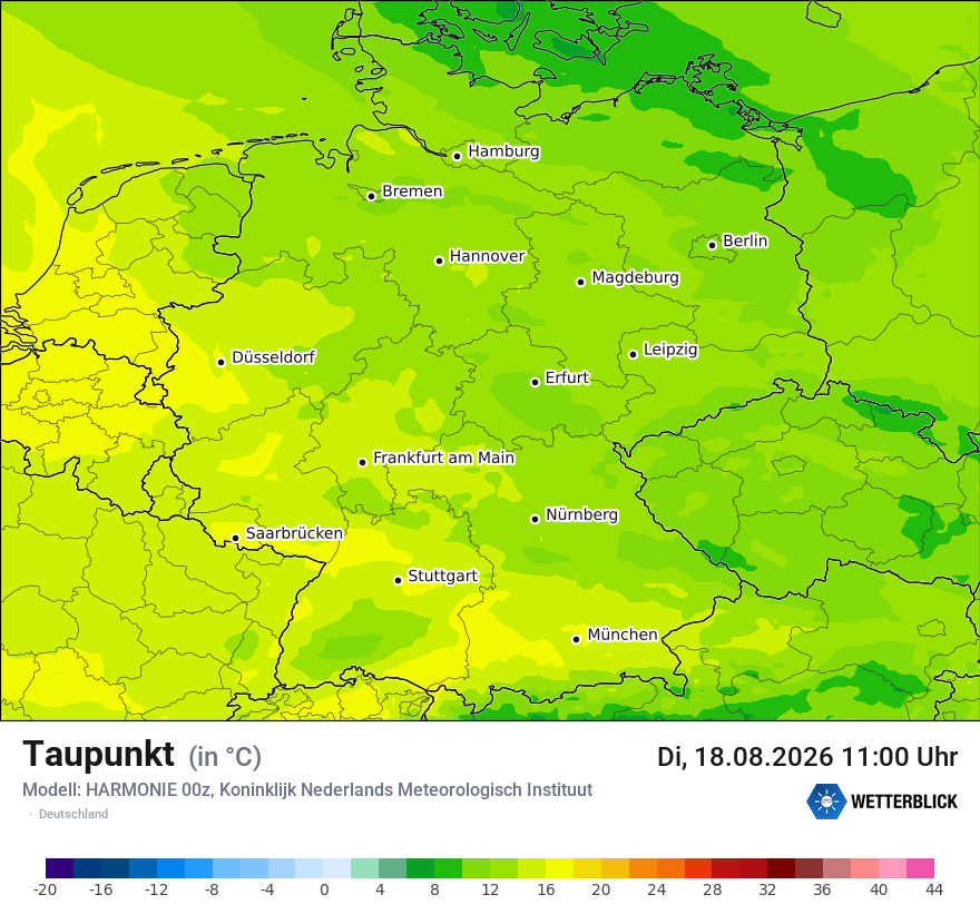 Modellkarte HARMONIE – td – deutschland