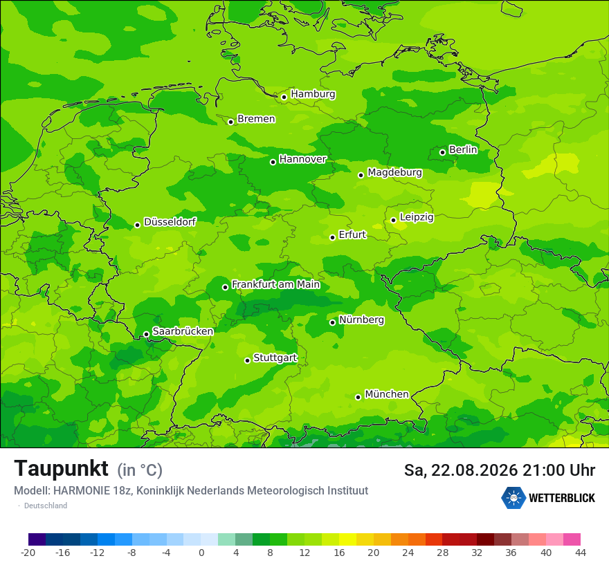 Modellkarte HARMONIE – td – deutschland