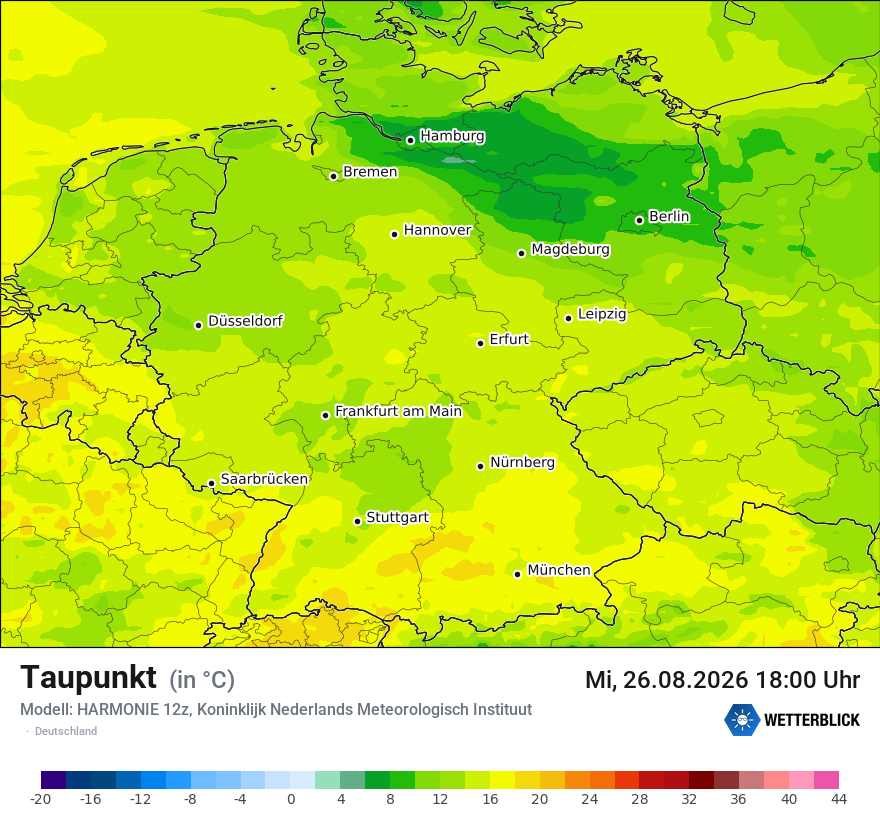 Modellkarte HARMONIE – td – deutschland