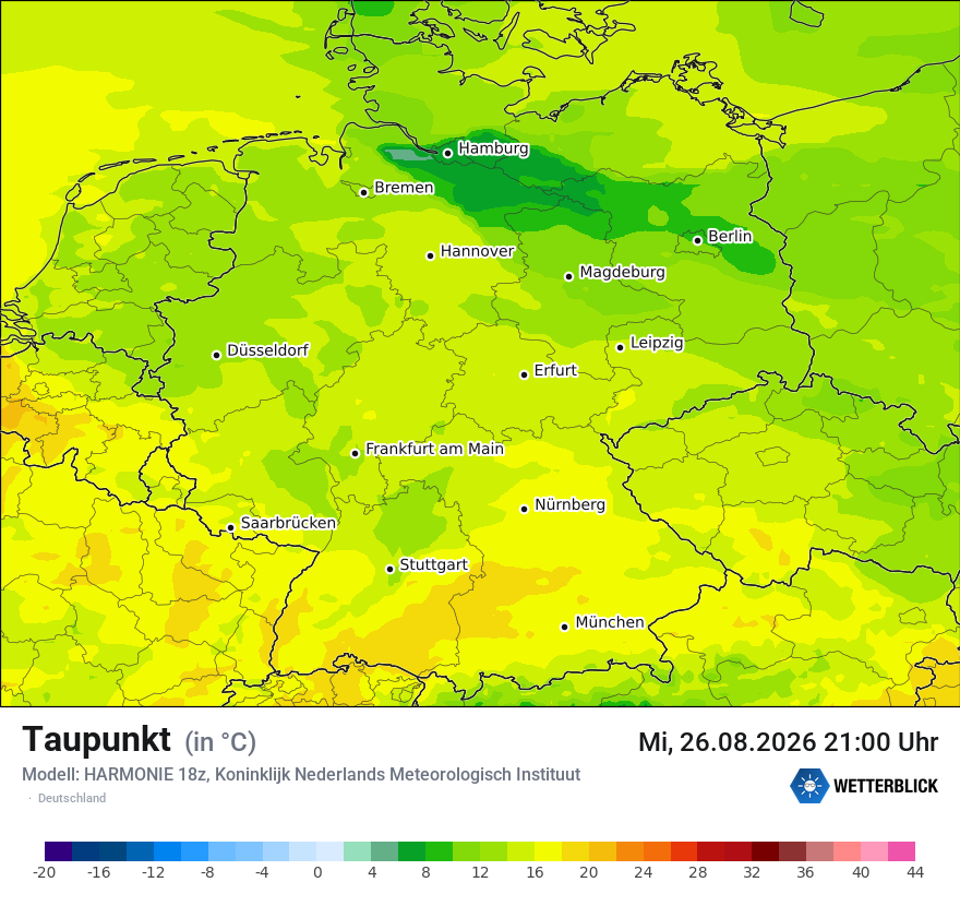 Modellkarte HARMONIE – td – deutschland