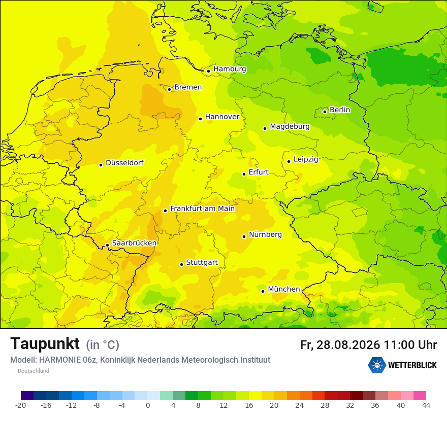 Modellkarte HARMONIE – td – deutschland