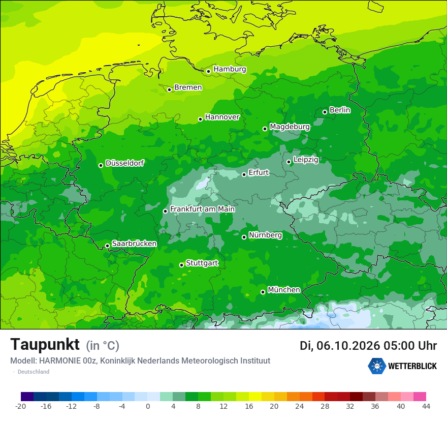 Modellkarte HARMONIE – td – deutschland
