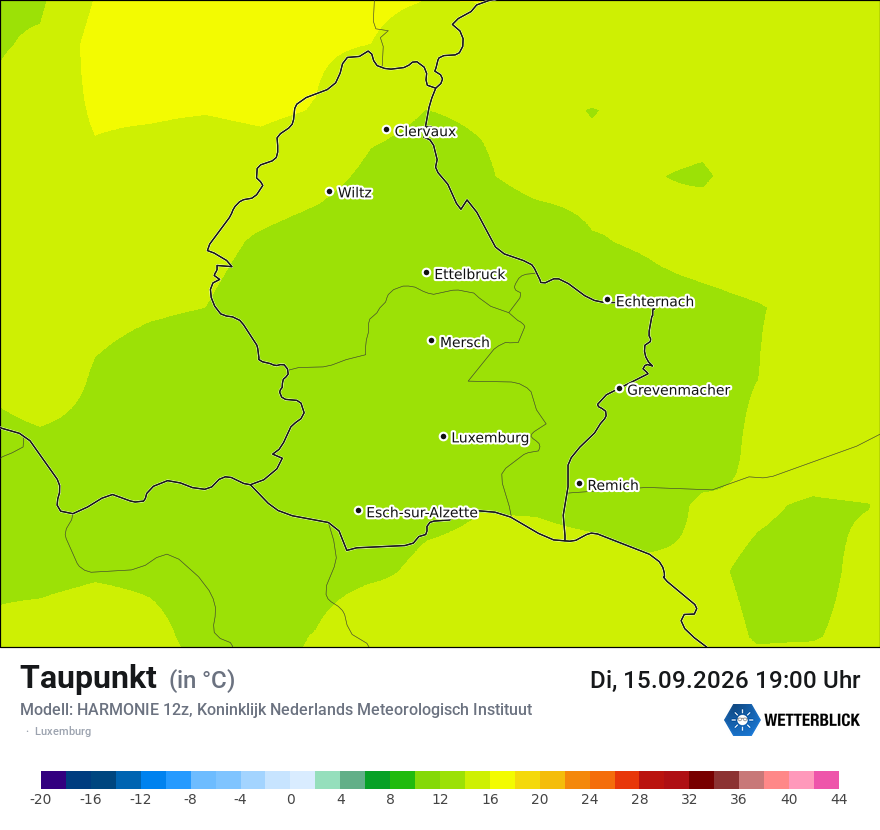 Modellkarte HARMONIE – td – luxemburg