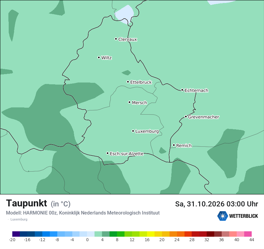 Modellkarte HARMONIE – td – luxemburg