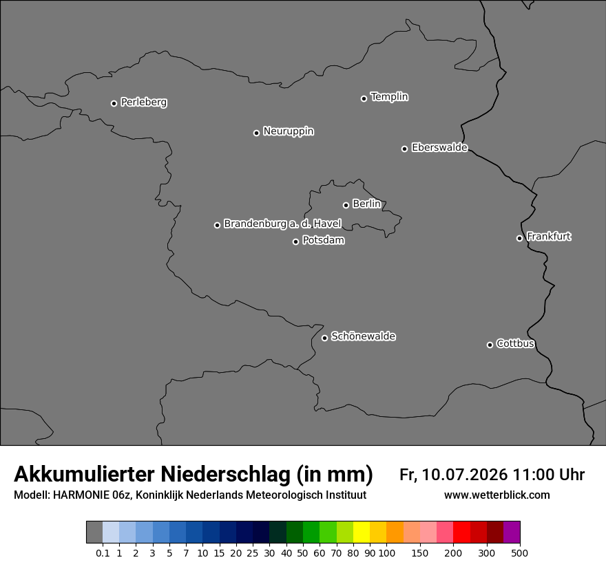 Modellkarte HARMONIE – tot_prec – bb