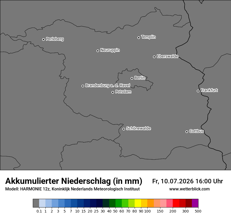 Modellkarte HARMONIE – tot_prec – bb