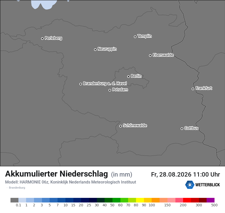 Modellkarte HARMONIE – tot_prec – bb