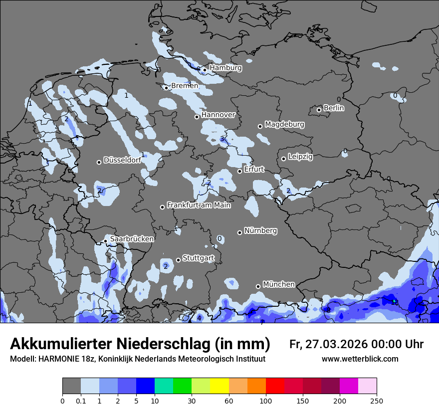 Modellkarte HARMONIE – tot_prec – deutschland