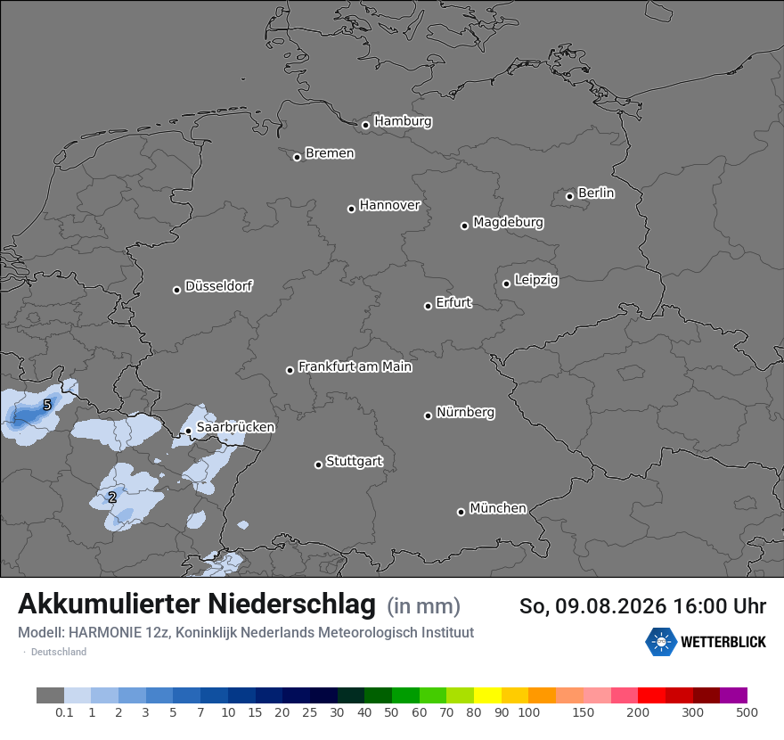 Modellkarte HARMONIE – tot_prec – deutschland
