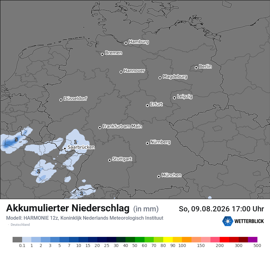Modellkarte HARMONIE – tot_prec – deutschland