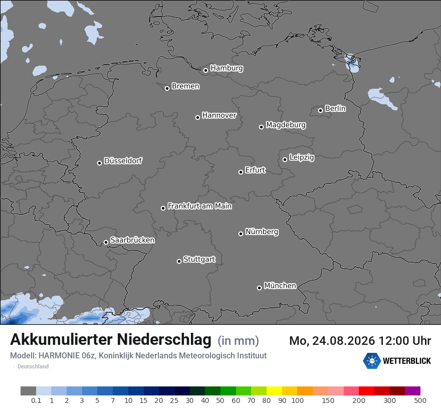 Modellkarte HARMONIE – tot_prec – deutschland