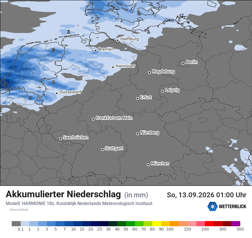 Modellkarte HARMONIE – tot_prec – deutschland