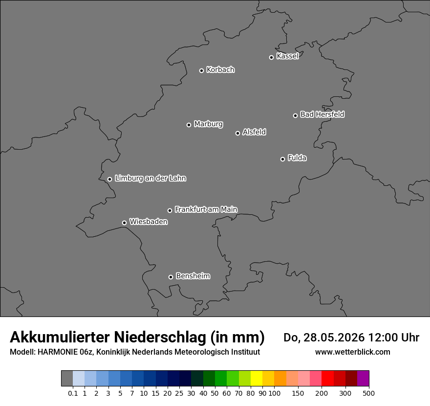 Modellkarte HARMONIE – tot_prec – he