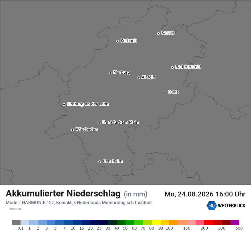 Modellkarte HARMONIE – tot_prec – he