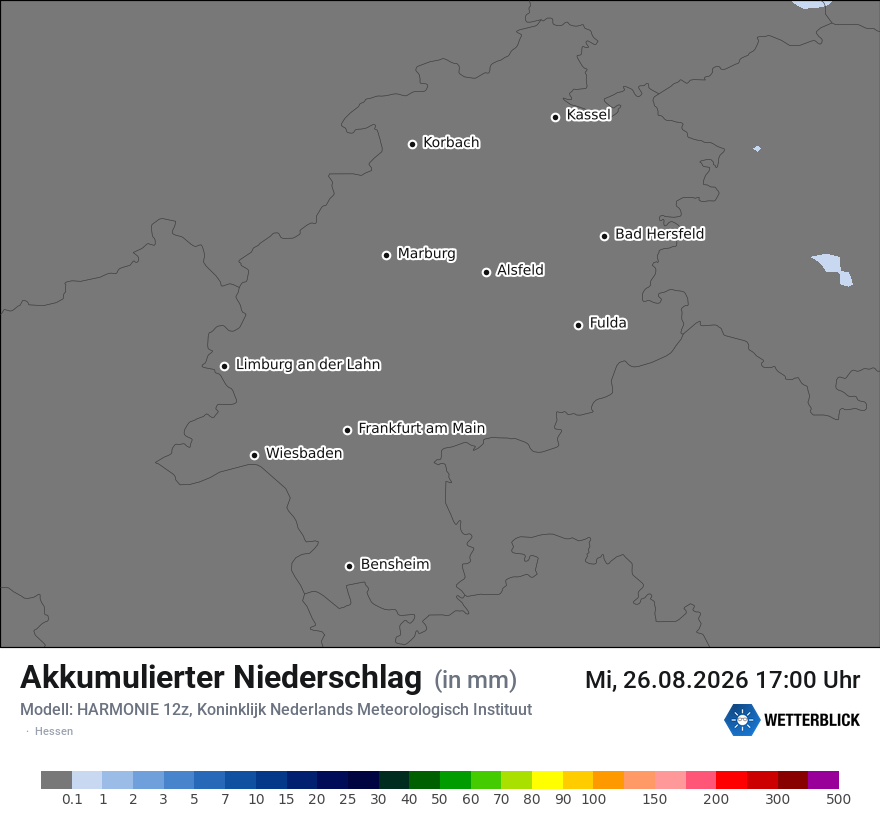 Modellkarte HARMONIE – tot_prec – he