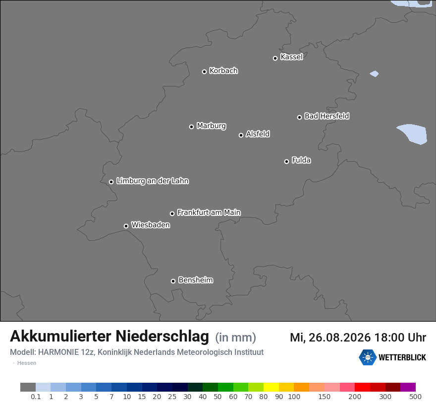 Modellkarte HARMONIE – tot_prec – he