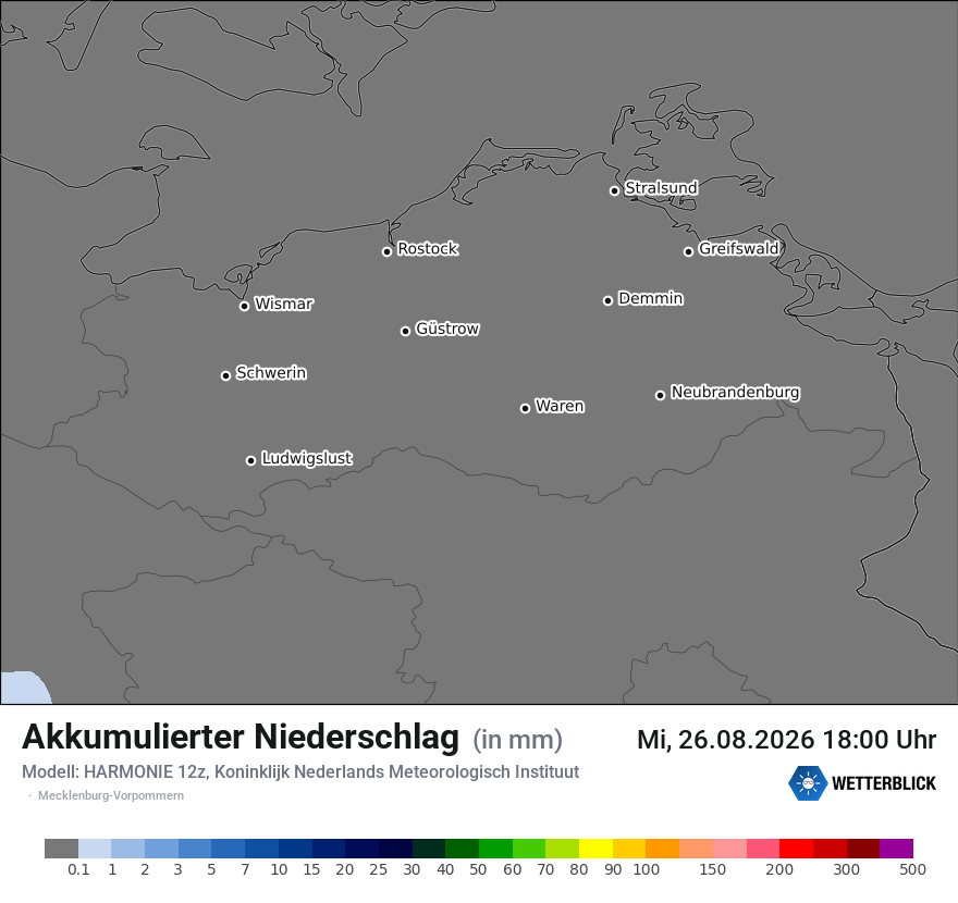 Modellkarte HARMONIE – tot_prec – mv