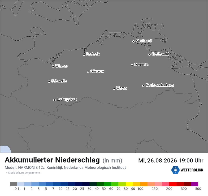 Modellkarte HARMONIE – tot_prec – mv