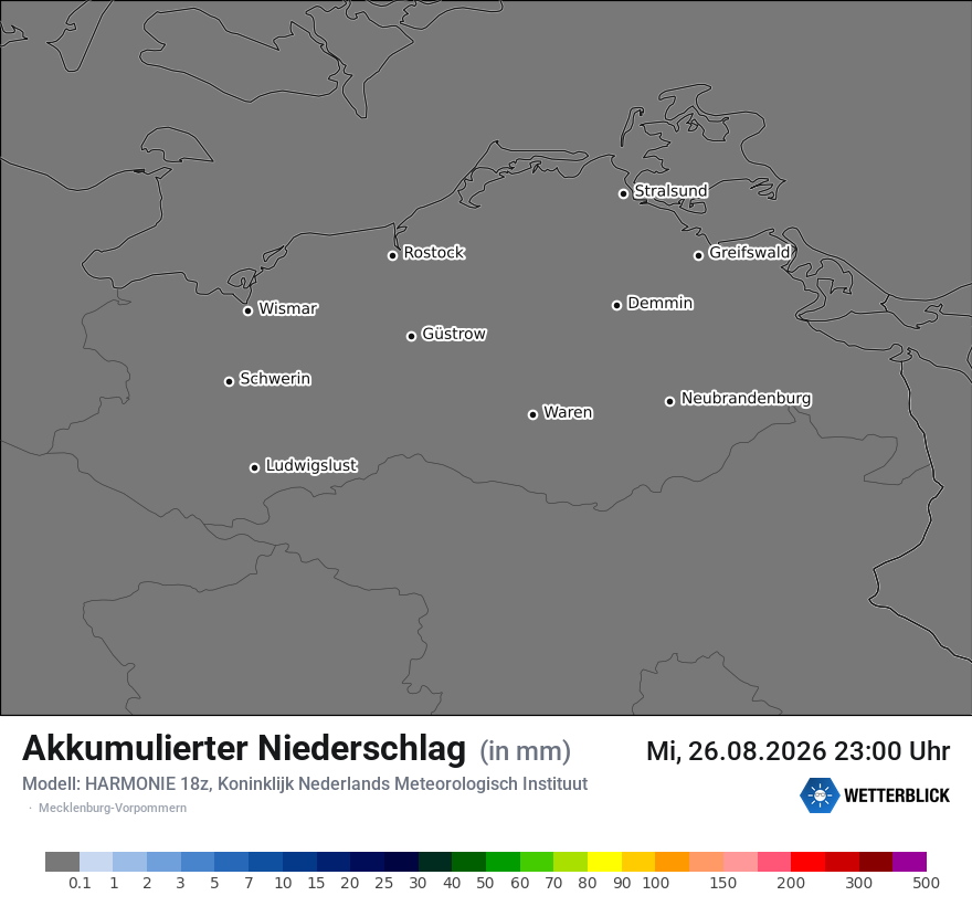 Modellkarte HARMONIE – tot_prec – mv