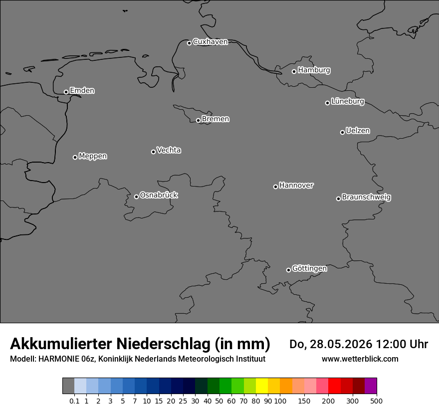Modellkarte HARMONIE – tot_prec – ni