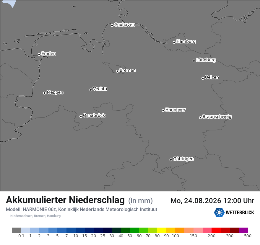 Modellkarte HARMONIE – tot_prec – ni