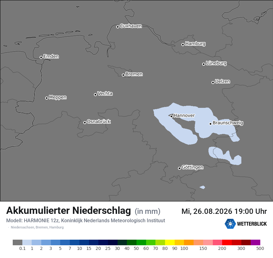Modellkarte HARMONIE – tot_prec – ni