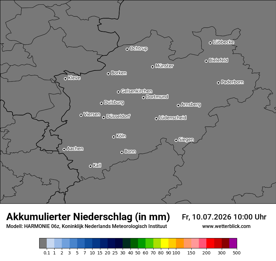 Modellkarte HARMONIE – tot_prec – nrw