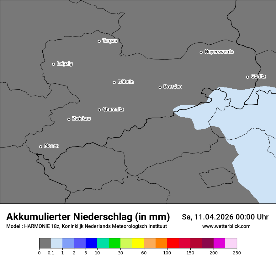 Modellkarte HARMONIE – tot_prec – sn