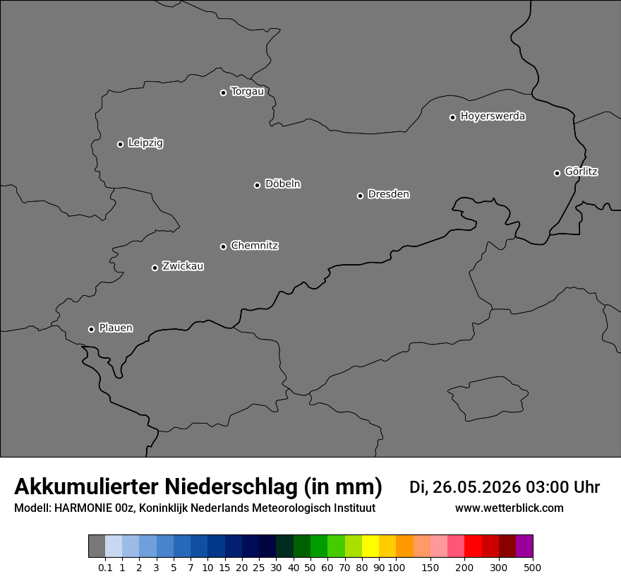 Modellkarte HARMONIE – tot_prec – sn