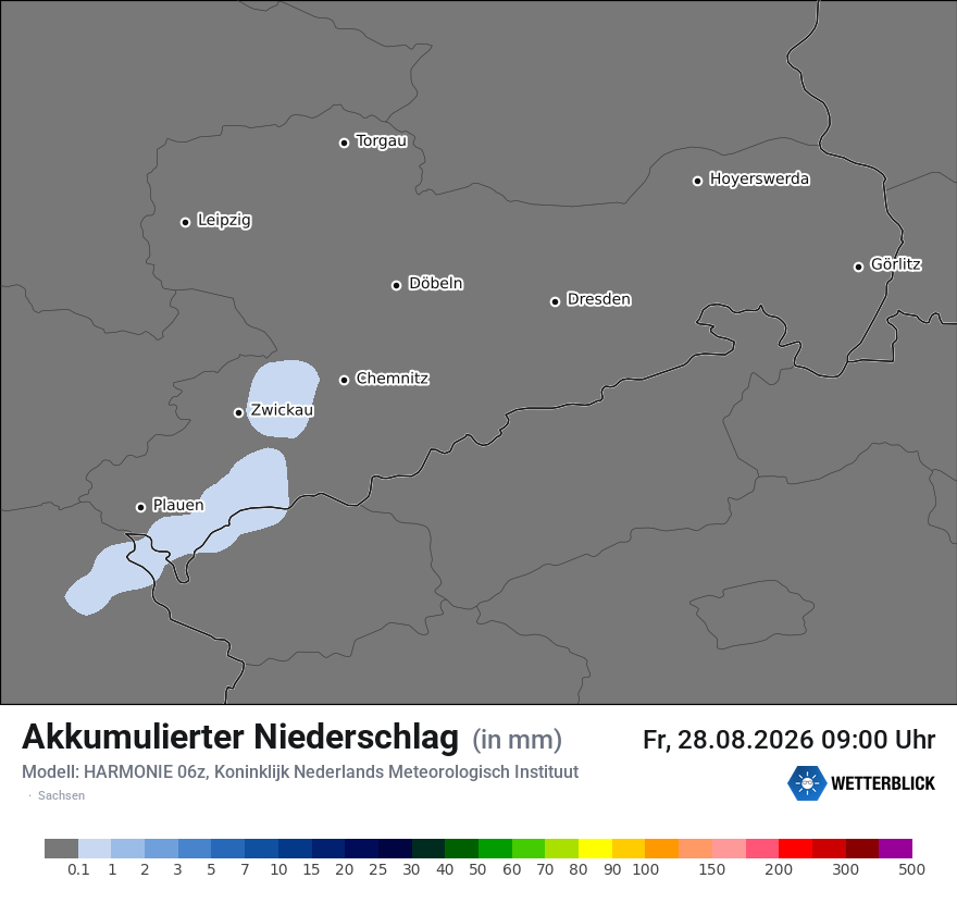 Modellkarte HARMONIE – tot_prec – sn