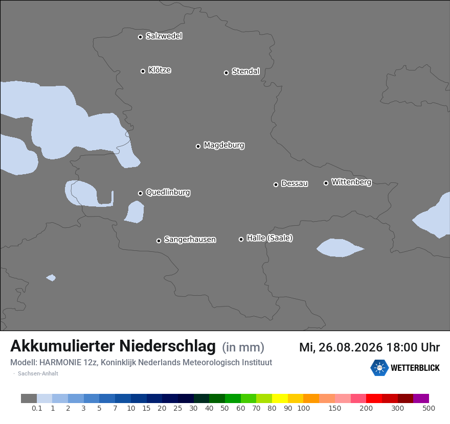 Modellkarte HARMONIE – tot_prec – st
