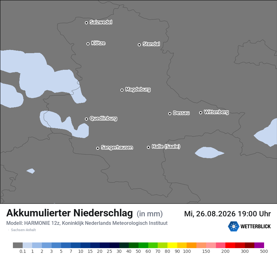 Modellkarte HARMONIE – tot_prec – st