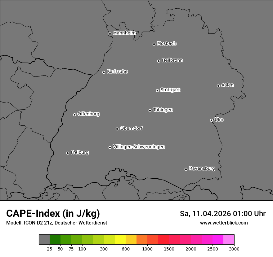 Modellkarte ICON-D2 – cape – bw