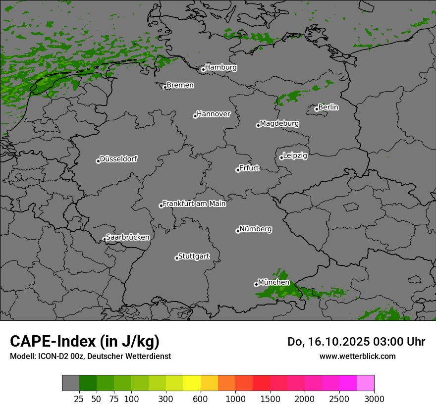 Modellkarten CAPE-Index in Deutschland