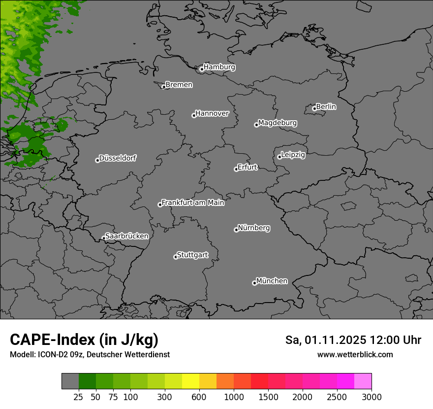 Modellkarten CAPE-Index in Deutschland