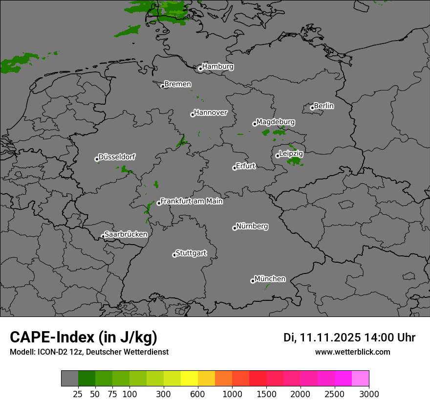Modellkarten CAPE-Index in Deutschland