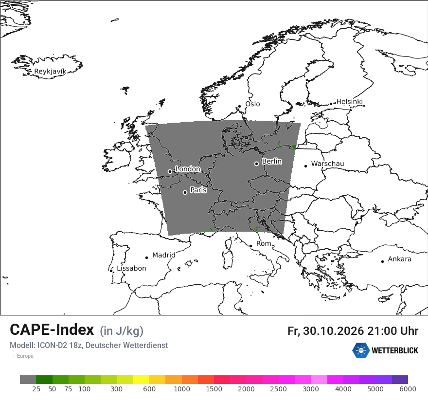 Modellkarte ICON-D2 – cape – europa