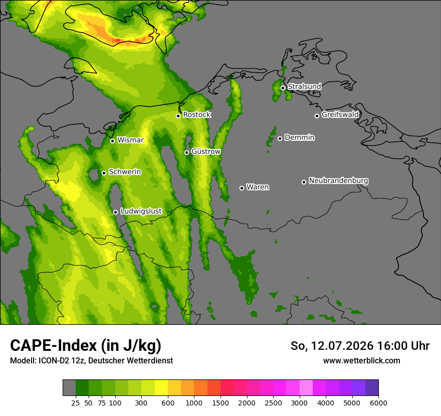 Modellkarte ICON-D2 – cape – mv