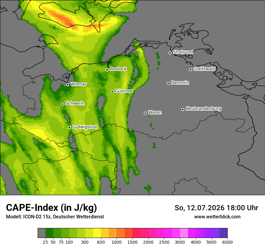 Modellkarte ICON-D2 – cape – mv