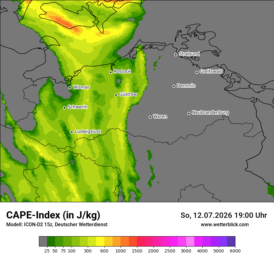 Modellkarte ICON-D2 – cape – mv