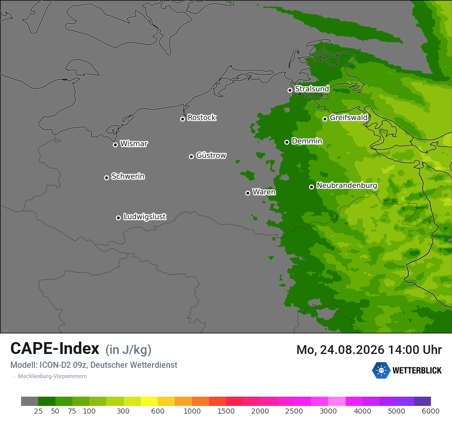 Modellkarte ICON-D2 – cape – mv