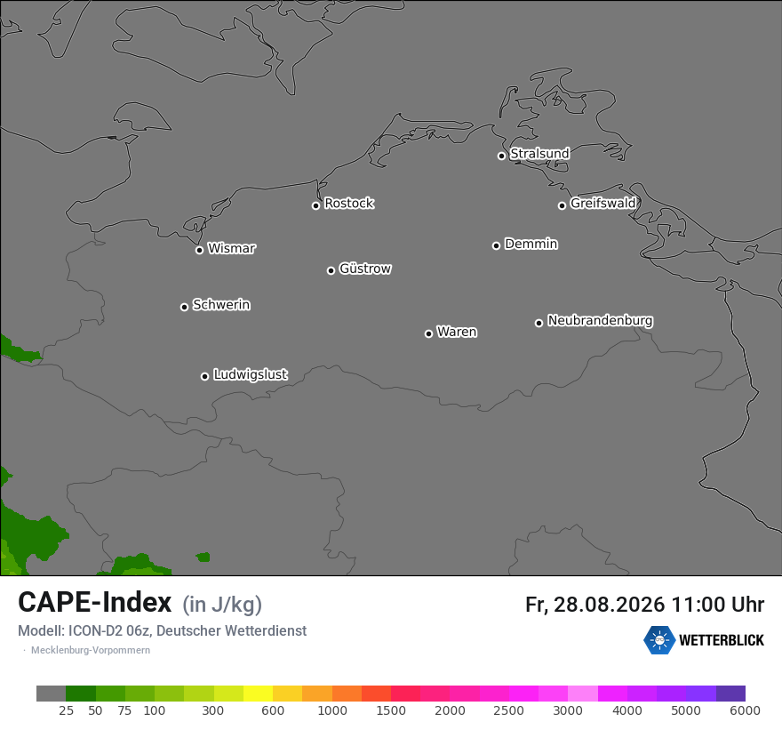 Modellkarte ICON-D2 – cape – mv