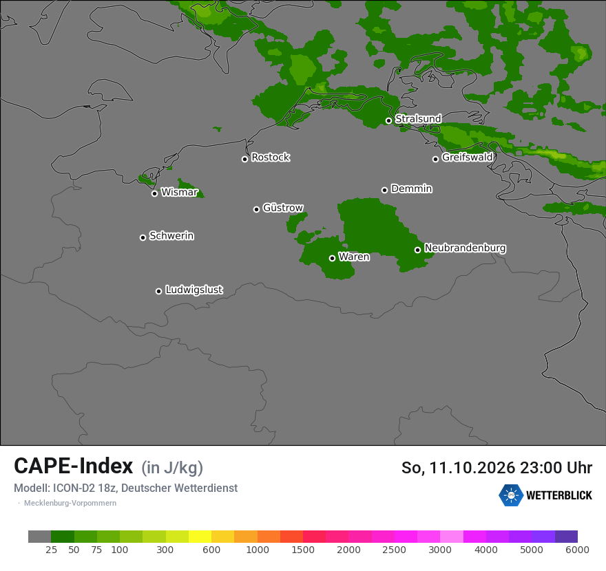 Modellkarte ICON-D2 – cape – mv