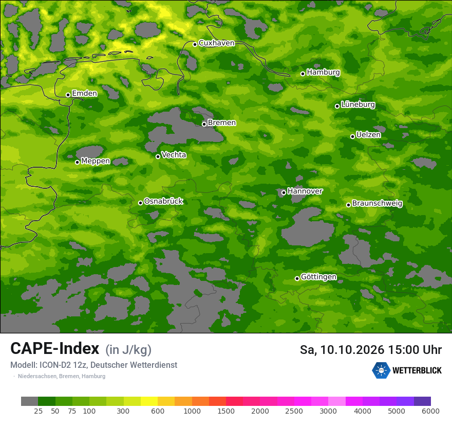 Modellkarte ICON-D2 – cape – ni