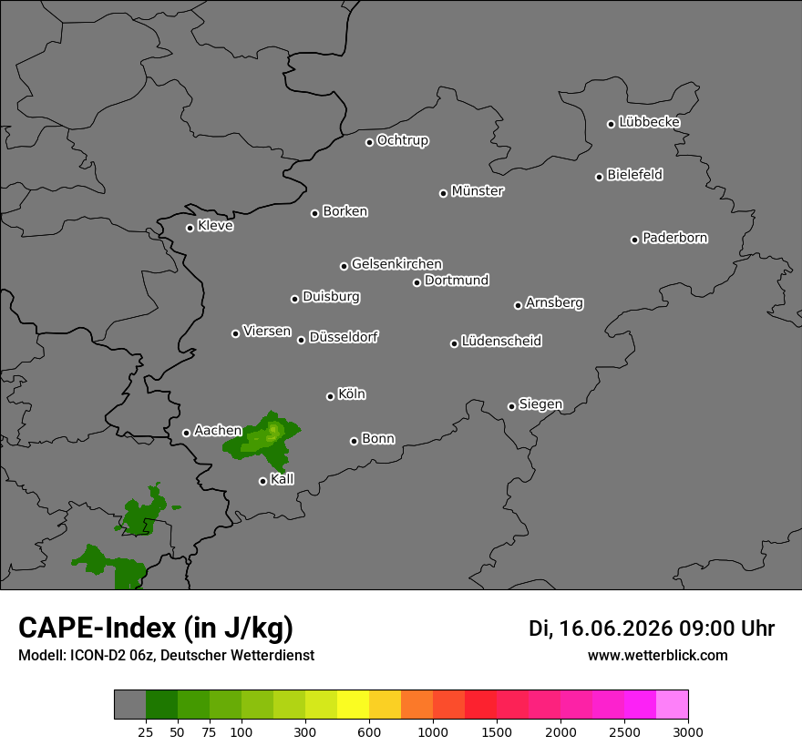 Modellkarte ICON-D2 – cape – nrw