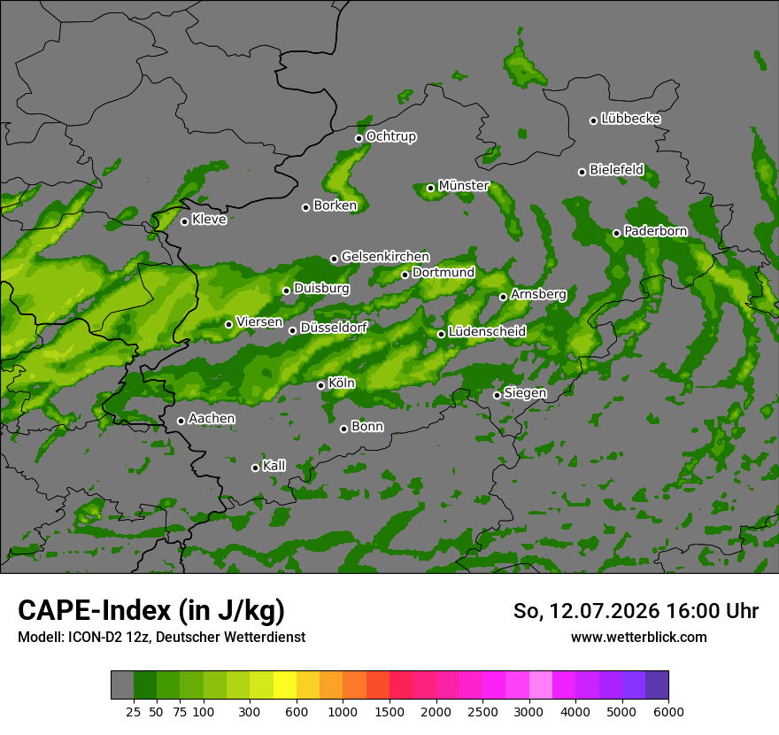 Modellkarte ICON-D2 – cape – nrw