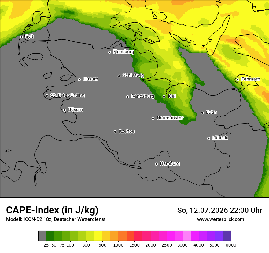 Modellkarte ICON-D2 – cape – sh