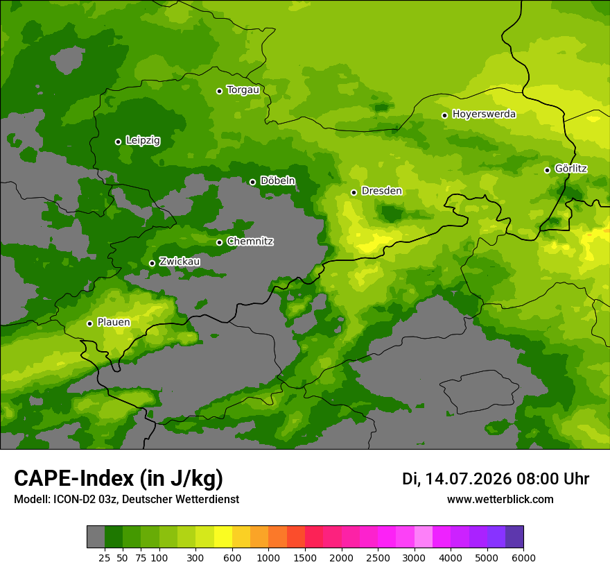 Modellkarte ICON-D2 – cape – sn